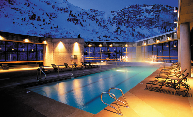 Rooftop pool at the Cliff Lodge at Snowbird